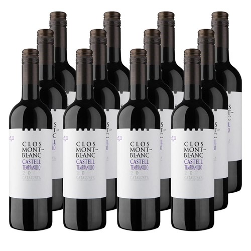 Case of 12 Clos Montblanc  Castell Tempranillo 75cl Red Wine